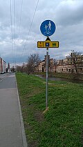 Señal de la EuroVelo 9 en Brno, República Checa
