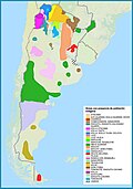 Esquema de áreas con presencia de población indígena en Argentina