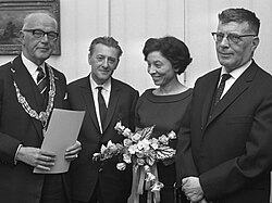 Hans Kolfschoten, Louis Paul Boon, Hanny Michaelis y Jacques Presser en 1967