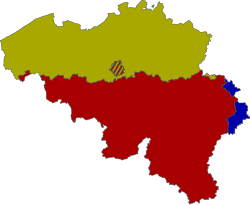 Mapa de la Comunidad francesa de Bélgica
