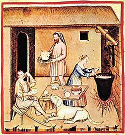 Ilustración antigua sobre el queso