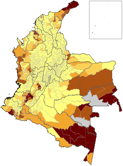 Población indígena de Colombia por municipio.