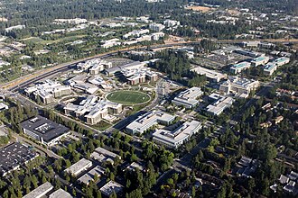 Vista aérea del Microsoft Campus en Redmond