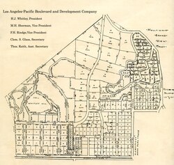 Mapa original de los 1,9 km² de la propiedad de H. J. Whitley