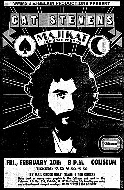Póster promocional de Cat Stevens de 1976
