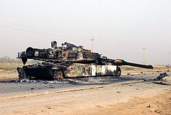 Un hundido M1A1 Abrams, Irak