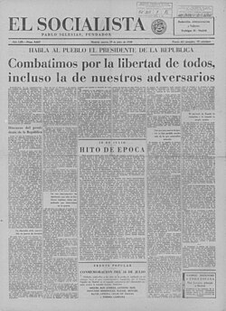 Portada histórica del diario El Socialista durante la dirección de Zugazagoitia.
