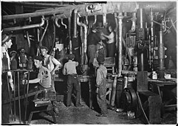 Taller industrial en Indiana, 1908
