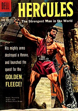 Portada de comic antiguo basado en Hércules