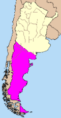 Mapa y división de la Patagonia argentina