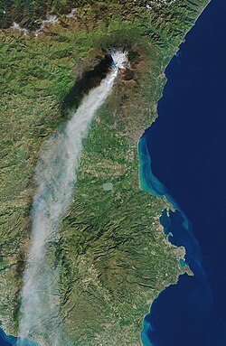 Imagen satelital de la erupción de 2018