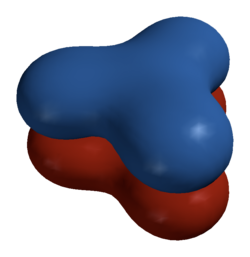 Orbital molecular HOMO de tipo pi en trifluoruro de boro