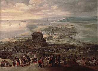 Representación pictórica del Sitio de Ostende por Pieter Snayers