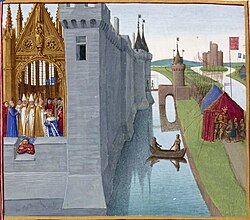 Coronación de Luis VI de Francia en las Grandes Crónicas de Francia de la Biblioteca Nacional de París