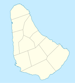 Mapa de localización de Bridgetown en Barbados