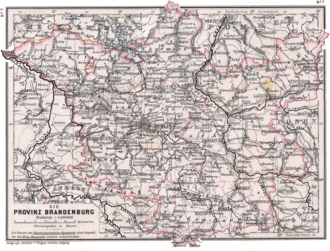 Mapa de la Provincia de Brandeburgo en 1905