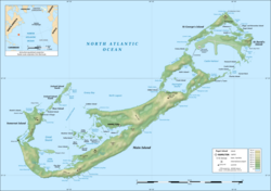 Mapa topográfico de Bermudas