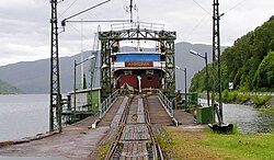 Transbordador ferroviario operando en Noruega.