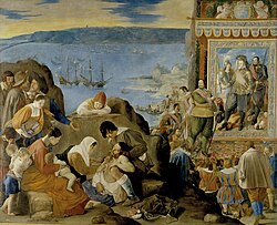 Pintura de la recuperación de Bahía de Todos los Santos por Maíno