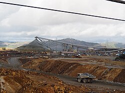 Imagen que muestra la actividad minera en Cerro Colorado en diciembre de 2021