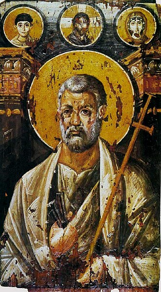 Icono encáustico del siglo VI que representa a san Pedro en el Monasterio de Santa Catalina del Monte Sinaí.