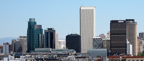 Vista panorámica de AZCA desde el Círculo de Bellas Artes