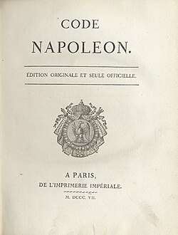 Ejemplar histórico del Código Napoleónico