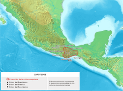 Mapa de ubicación de la cultura zapoteca