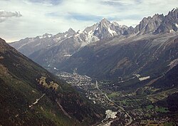 Vista panorámica del valle de Chamonix