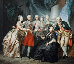 La emperatriz viuda con su familia por Heinrich Füger