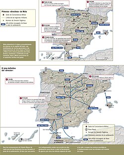 Mapas de los planes de Mola