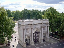 Vista aérea de la zona urbana alrededor del Marble Arch