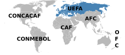 Representación de la UEFA y las demás confederaciones asociadas a la FIFA