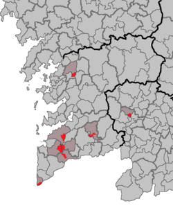 Distribución de las entidades locales menores en Galicia