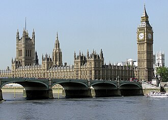 Palacio de Westminster en Londres, de estilo neogótico.