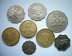Monedas de lilangeni suazi