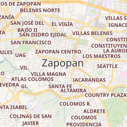 Mapa geográfico del municipio de Zapopan