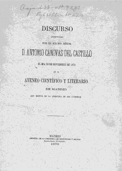 Discurso en el Ateneo de Madrid