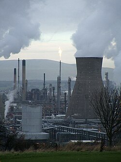 Vista general de una refinería petroquímica en Grangemouth, Reino Unido.