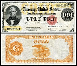 Certificado de oro estadounidense