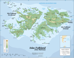 Mapa de la situación en Puerto Argentino