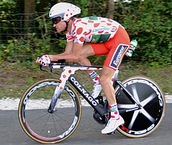 Voeckler con el maillot de la montaña en 2012