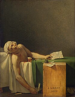 La muerte de Marat pintada en 1793