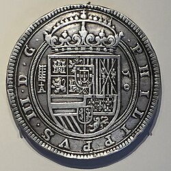 Moneda de 50 reales de plata acuñada en Segovia en 1617