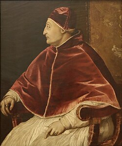 Retrato de perfil de un pontífice atribuido al pintor Tiziano