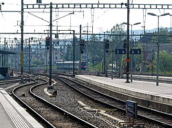 Vías y andenes de la estación de Biel/Bienne