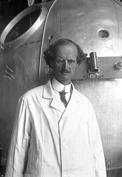 Retrato e información biográfica de Auguste Piccard.
