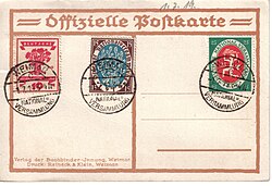 Postal oficial de la Asamblea Constituyente reunida en Weimar