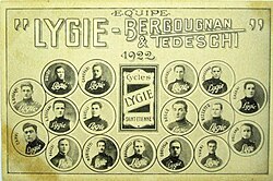 Fotografía histórica relacionada con el equipo ciclista Lygie