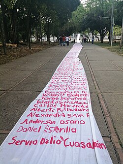 Homenaje a líderes sociales asesinados en Colombia